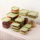 Axyaa Kitchen Storage Container Set - 17 Pcs Transparent Food Organizer Jars