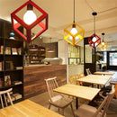 Axyaa Nordic LED Pendant Light Cube Triangle Iron Lamp for Home Decor