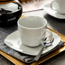 Axya Elisa Ivory White Ceramic Tea Cup Set with 6 Cups and Saucers