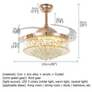 Axyaa Crystal Luxury Ceiling Fan Light with Remote Control