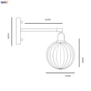 Axyaa Copper Ball Wall Lamp, Modern Glass Light for Bedroom, Bathroom, Stairway