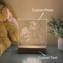 Axyaa Custom Photo Night Light USB Wooden Base Acrylic Lamp: Personalized Gift for Special Occasions