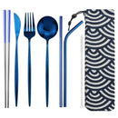 Axyaa Portable Travel Dining Set - Stainless Steel Cutlery with Pouch