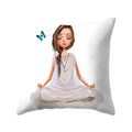 Axyaa Yoga Girl Printed Polyester Cushion Cover for Home Decor 45x45CM