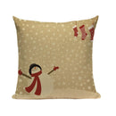 Christmas Santa Deer Pattern Cushion Cover for Festive Home Decor - Axyaa