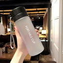Axyaa Frosted Plastic Water Bottle with Tea Strainer, BPA-Free, Sporty, Portable, Large Capacity