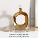 Ceramic Hollow Out Vase Axyaa: Gold & Silver Home Wedding Decoration