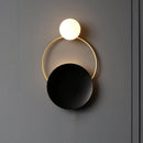Axyaa Golden Ring Wall Sconce: Modern Nordic Bedside & Living Room Lighting