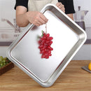 Axyaa Rectangle Stainless Steel Deep Serving Tray for Buffet Fruits and Kitchen Storage
