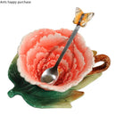 Axya Floral Ceramic Cup Set with Saucer Spoon, Stylish Gift for Tea and Coffee Lovers.