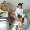 Axyaa Nordic Cartoon Rainbow Semicircular Rug: Thick, Non-slip, Modern Home Decor for Children