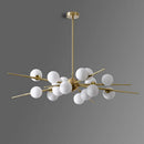 Axyaa Modern LED Glass Ball Chandelier in Gold/Black