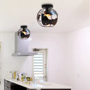 Axyaa World Map Globe Ceiling Light Cage in Modern Metal Wire Loft Design