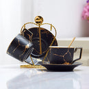 Axyaa Marble Ceramic Tea Set 200ml Nordic Coffee Cup Saucer Spoon Matt Porcelain