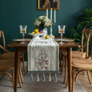 Luxury Nordic Embroidery Table Runner & Tassel Decor by Axyaa