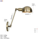 Axyaa Retro Loft Industrial Wall Lamp LED Light - Black Swing Arm Wall Sconce