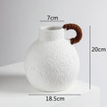 Axyaa Retro Continental Ceramic Flower Vase Rough Surface Floral Ornament