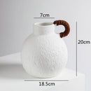 Axyaa Retro Continental Ceramic Flower Vase Rough Surface Floral Ornament