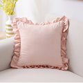 Axyaa Soft Faux Suede Ruffle Cushion Cover for Home Decor