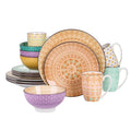 Axyaa Tulip Porcelain Dinnerware Set - 4 Colors, 4 Designs, 16/32/48 Pieces