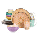 Axyaa Tulip Porcelain Dinnerware Set - 4 Colors, 4 Designs, 16/32/48 Pieces