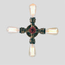 Axyaa Industrial Steampunk Water Pipe Retro Ceiling Light Chandelier Copper Finish