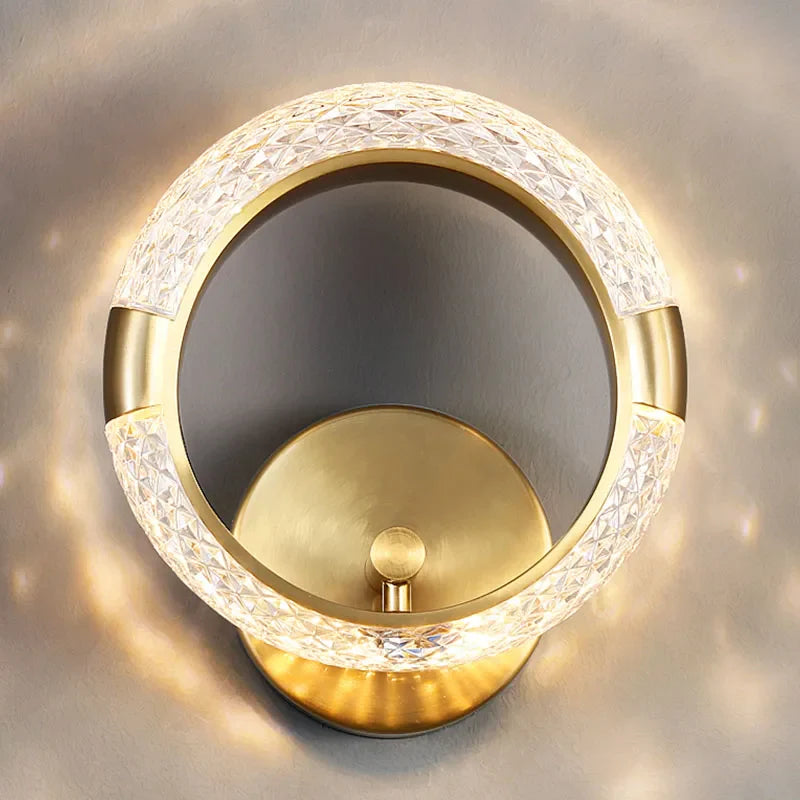 Axyaa Crystal Wall Sconce: Nordic Indoor Bedroom Lamp for Home Decor