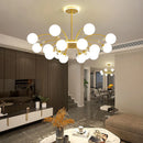 Axyaa Nordic Crystal Chandelier with Glass Shades and LED Lighting