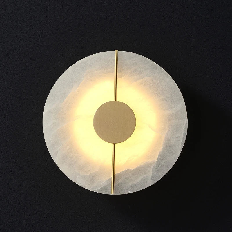 Axyaa Circular Marble Decor Lamp for Luxury Living Spaces