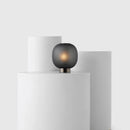 Axyaa Smoke Glass Table Lamp with E27 LED, Black or White Glass Shade