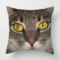 Axyaa Cat Face Print Throw Pillow Cover for Home Sofa Decor
