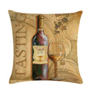 Axyaa Red Wine Bottle Throw Pillow Cover 45X45CM