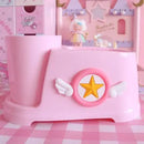 Axyaa Pink Sakura Bathroom Set: Toothbrush Holder, Gargle Cup, Shelf - Cute, Kawaii, Home Accessory