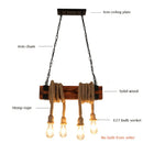 Axyaa Retro Industrial Wood Chandelier Pendant Lamp E27 Hanging Fixture