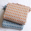 Axyaa Navy Blue Checkered Knit Throw 130x240cm