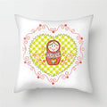 Axyaa Cartoon Doll Pattern Polyester Cushion Cover for Home Decor
