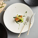Axya Round Ceramic Dinner Plate Set - Elegant Western Steak Fruit Salad Tray