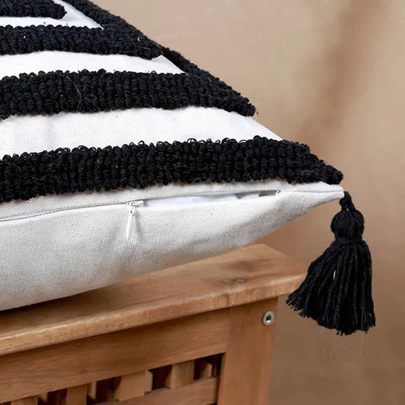 Axyaa Tufted Geometric Cushion Cover for Modern Home Decor