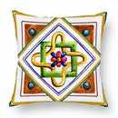 Axyaa Watercolor Geometric Flowers Polyester Cushion Cover Sofa Throw Pillow Cover