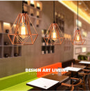 Axyaa Rose Gold Iron Cage Pendant Light for Home Kitchen and Dining Room