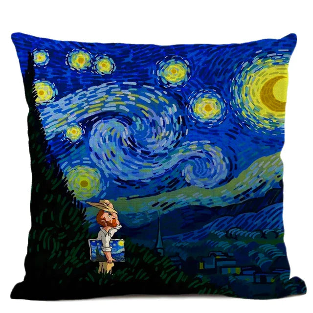 Van Gogh Self Portrait Cushion Cover by Axyaa - Home Decor