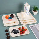 White Plastic Dinner Plate Set by Axyaa: Nordic Style Rectangular Tray for Home & Hotel