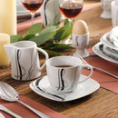 Axyaa 18-Piece Porcelain Dinner Set with Egg Cup, Cup, Saucer, Mug, Plates, Bowl, Jug, Pot