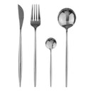 Axyaa Rose Gold Western Style Dinnerware Set Stainless Steel Silverware Cutlery