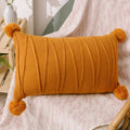 Axyaa Knit Pompoms Cushion Cover Rectangle for Home Sofa Decor