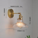 Axyaa Copper Glass Wall Lights Sconce LED Nordic Modern Bedroom Stair Lamp