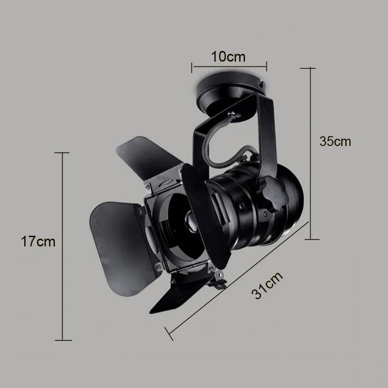 Axyaa Retro Industrial Track Ceiling Lamp: Adjustable Dome Light for Store, Pub, Cafe