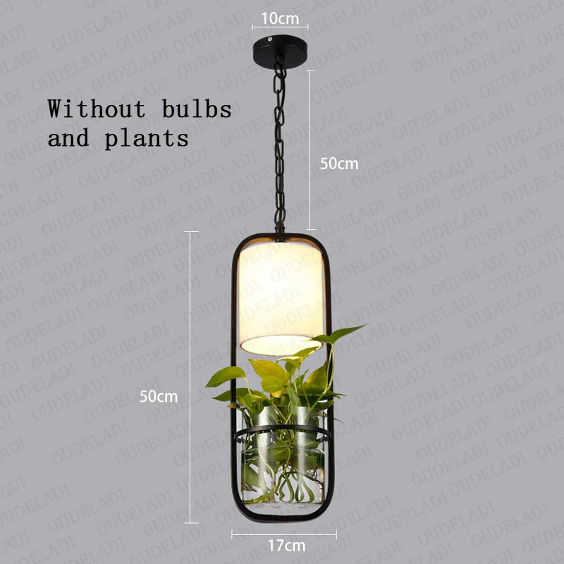 Axya Black Cage Plant Pendant Light Iron Minimalist Retro Danish Design Loft Lamp