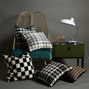 Axyaa Houndstooth Fur Cushion Cover - Nordic Living Room Sofa Decor