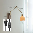 Axyaa Copper Swing Arm LED Wall Sconce - Bedroom Living Room Study Light Fixtures